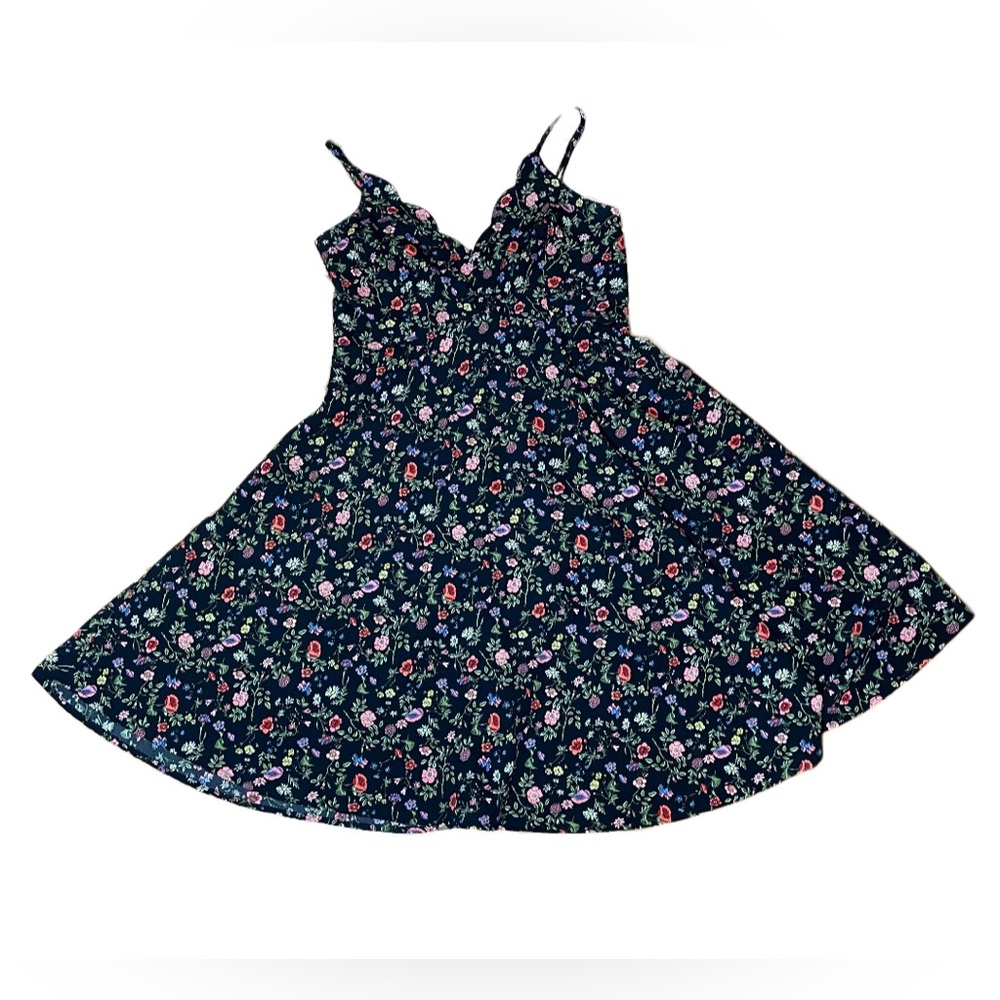 Floral Black Flowy Mini Dress